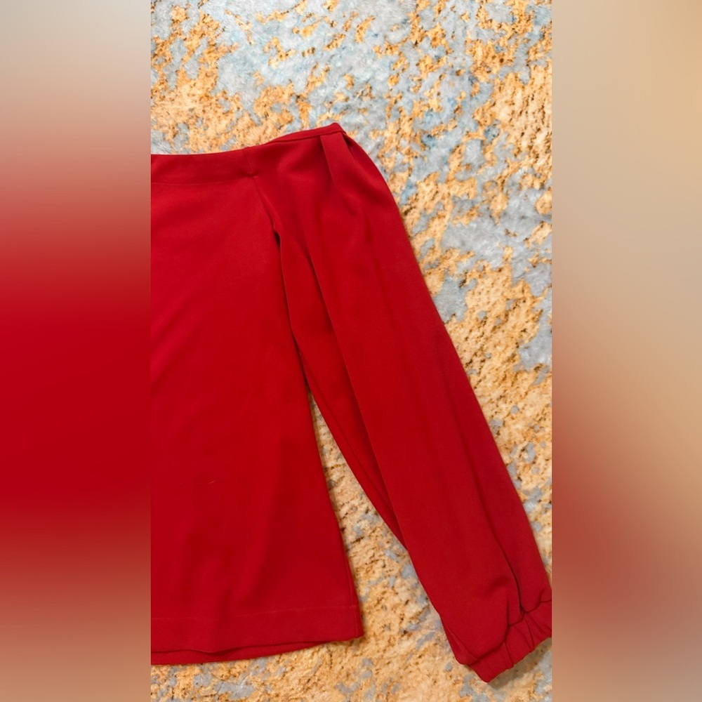 Banana Republic One Shoulder Red Puff Sleeve Blouse Top M - Picture 4 of 11
